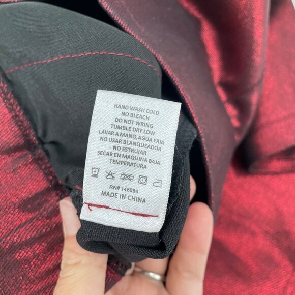 Ammo Red Metallic Body Con High Waist Skirt Womens Size Small Clubbing Going Out - Picture 7 of 8